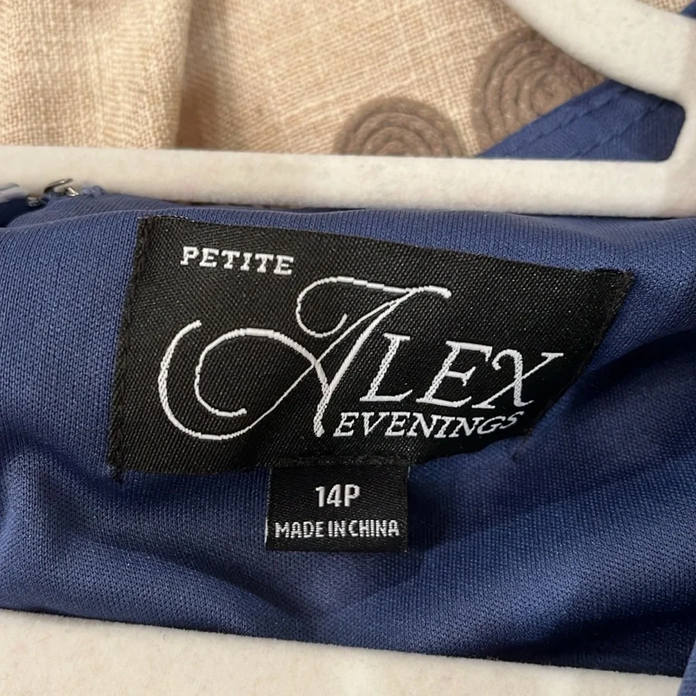 Alex Evenings Wedgewood Satin Petite Surplice Neckline Ballgown/NWT/14P - Picture 7 of 15